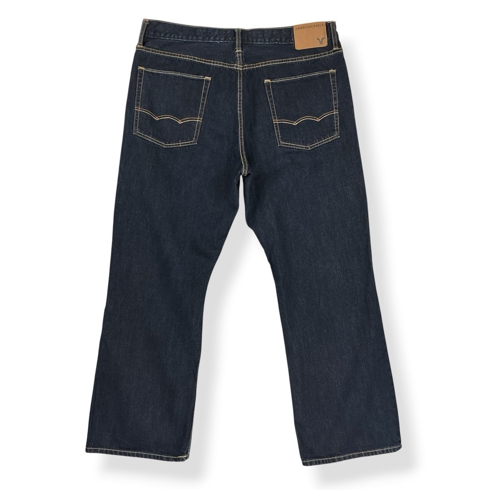 American Eagle Jeans Men 36x30 Blue Bootcut Denim Dark Wash 100% Cotton